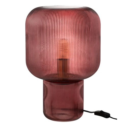 Lampe à Poser En Verre "allyson" 42cm Rouge