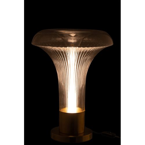 Lampe à Poser En Verre "vito" 55cm Transparent et Doré