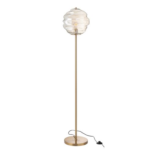 Lampadaire En Verre "ruche" 156cm Cognac Clair