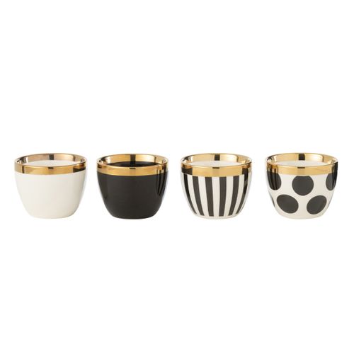 Lot De 4 Tasses En Céramique "faye" 18cl Multicolore
