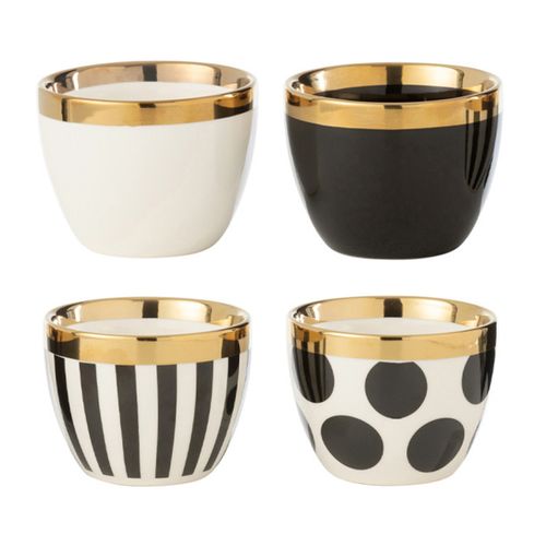 Lot De 4 Tasses En Céramique "faye" 18cl Multicolore