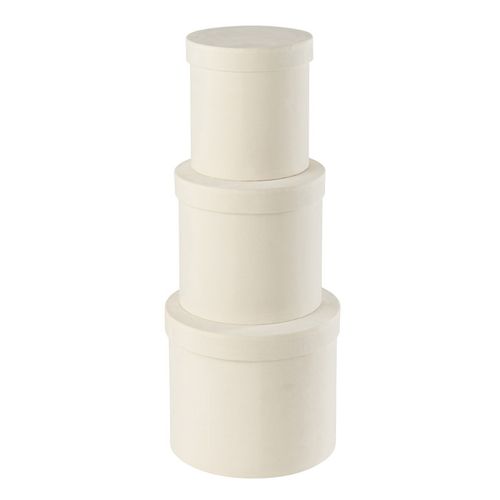 Lot De 3 Boîtes De Rangement Rondes "vaughn" 27cm Blanc