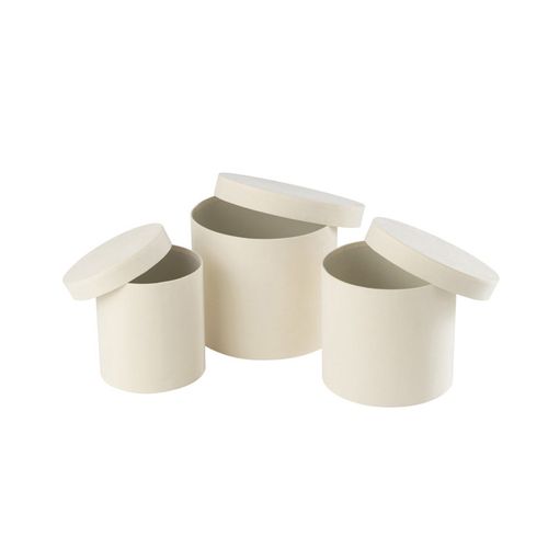 Lot De 3 Boîtes De Rangement Rondes "vaughn" 27cm Blanc