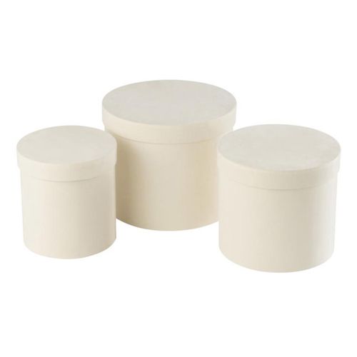 Lot De 3 Boîtes De Rangement Rondes "vaughn" 27cm Blanc