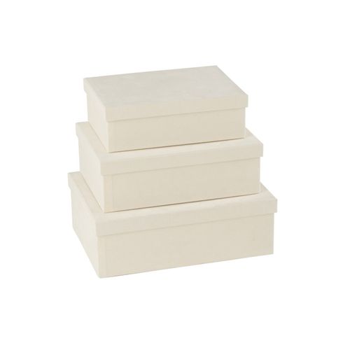 Lot De 3 Boîtes De Rangement "vaughn" 36cm Blanc