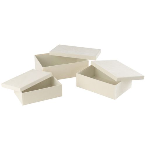 Lot De 3 Boîtes De Rangement "vaughn" 36cm Blanc