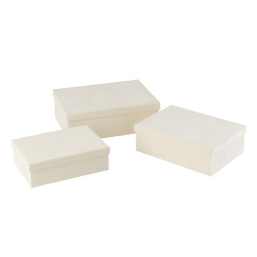 Lot De 3 Boîtes De Rangement "vaughn" 36cm Blanc