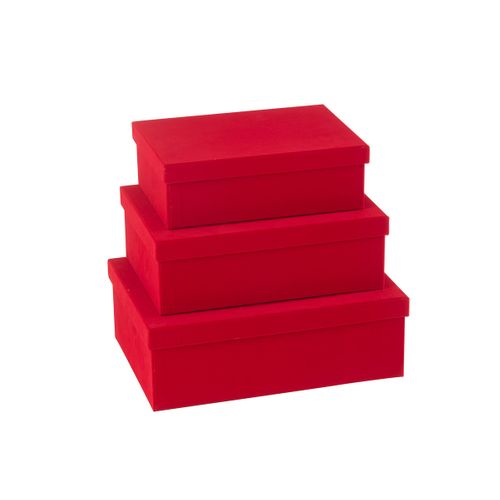 Lot De 3 Boîtes De Rangement "vaughn" 36cm Rouge