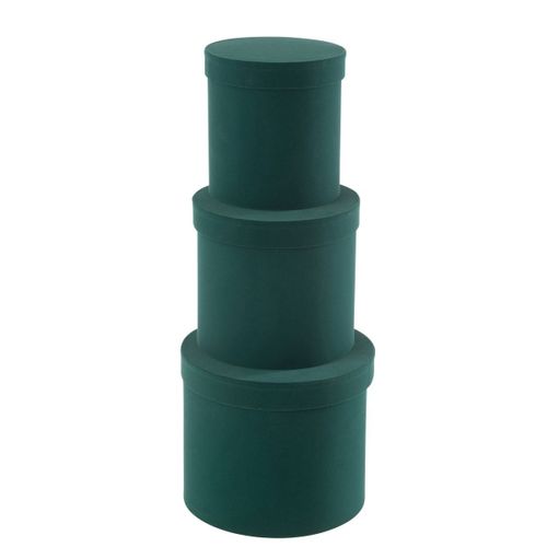 Lot De 3 Boîtes De Rangement Rondes "vaughn" 27cm Vert