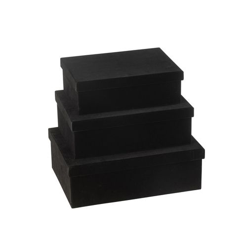 Lot De 3 Boîtes De Rangement "vaughn" 36cm Noir