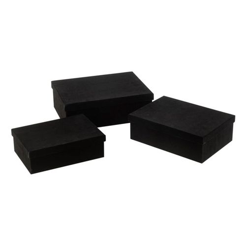 Lot De 3 Boîtes De Rangement "vaughn" 36cm Noir