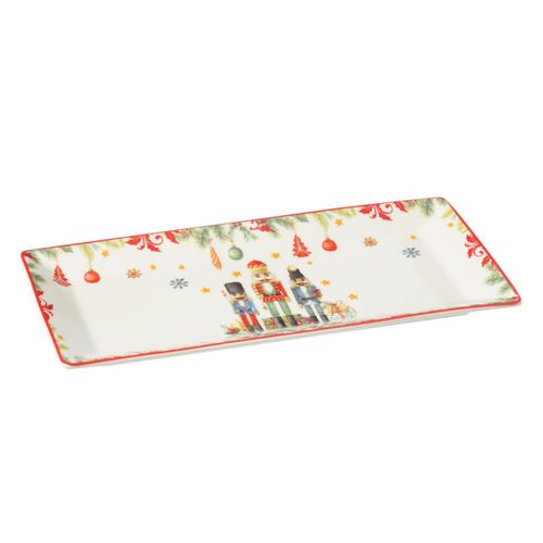 Assiette De Présentation De Noël "casse-noisette" 33cm Blanc