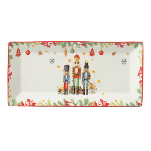 Assiette De Présentation De Noël "casse-noisette" 33cm Blanc