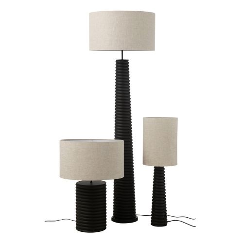 Lampadaire Filetage En Bois "ailanthus" 160cm Noir