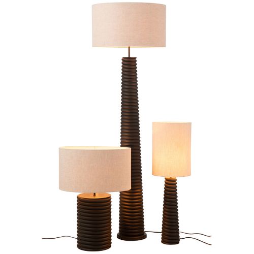 Lampadaire Filetage En Bois "ailanthus" 160cm Noir