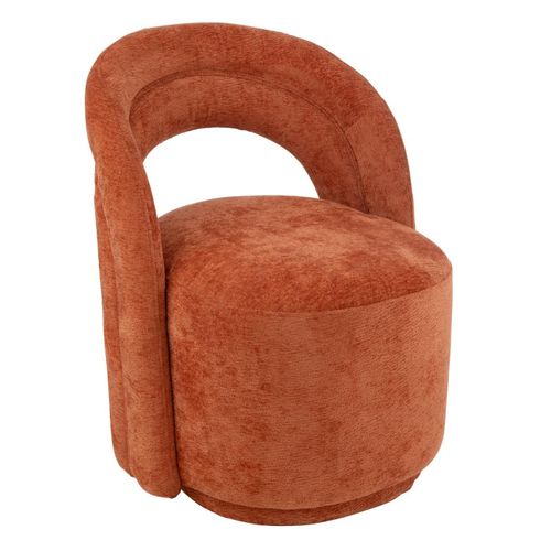 Fauteuil Design Arrondi "anise" 80cm Orange Rouille