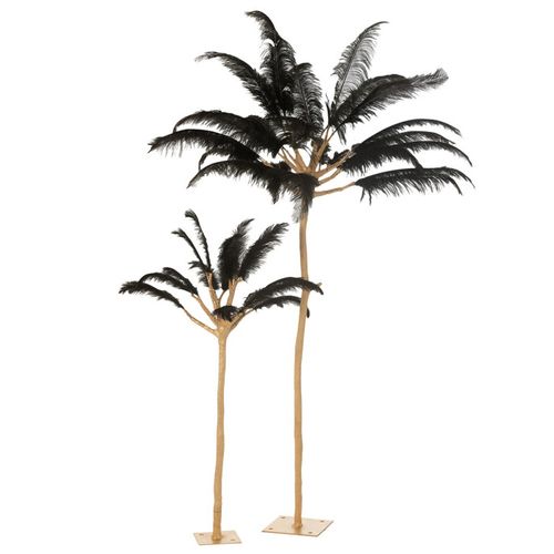 Arbre Déco En Métal "plumes" 120cm doré et Noir