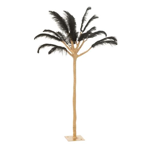 Arbre Déco En Métal "plumes" 120cm doré et Noir
