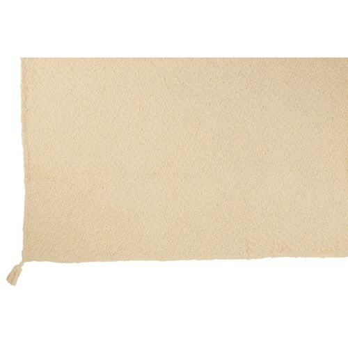 Plaid Uni En Coton "floches" 130x180cm Crème