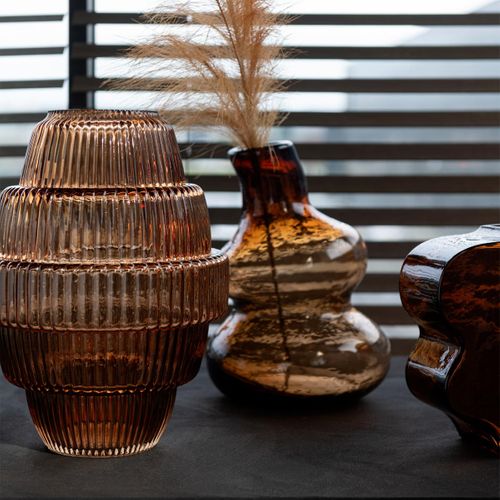 Vase Design En Verre "max" 30cm Marron