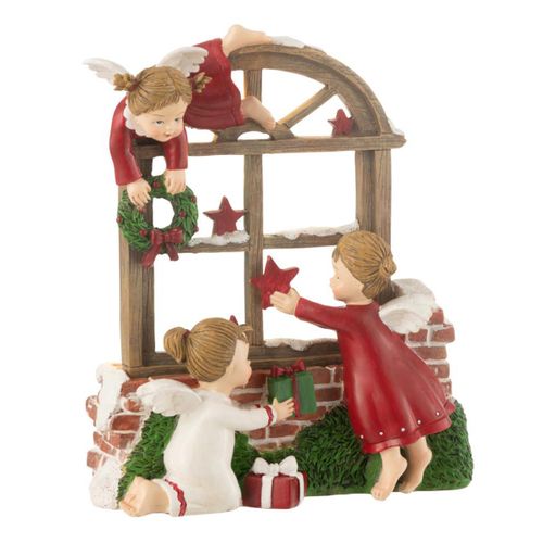 Déco De Noël à LED "anges et Fenêtre" 20cm Multicolore