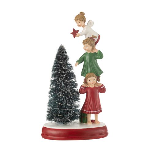 Déco De Noël à LED "sapin et Anges" 30cm Multicolore