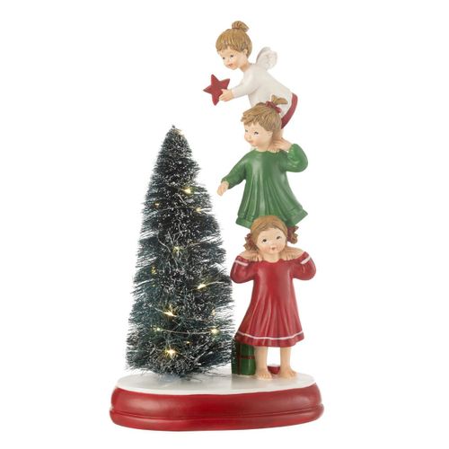 Déco De Noël à LED "sapin et Anges" 30cm Multicolore