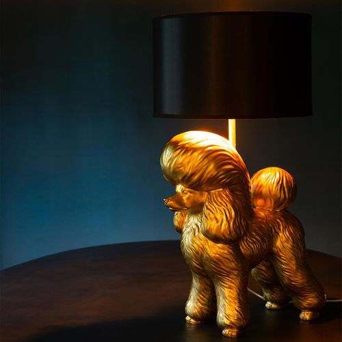 Lampe à Poser Déco "caniche" 74cm Doré