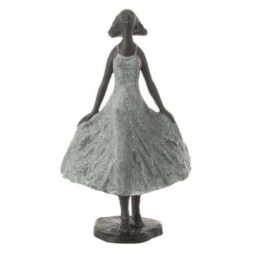 Statuette Fille En Résine "ciel" 38cm Gris