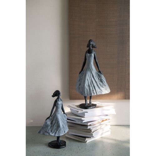 Statue Fille En Résine "ciel" 54cm Gris