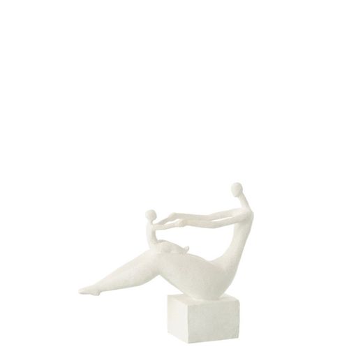 Statuette Maman Avec Enfant "moderne" 29cm Blanc