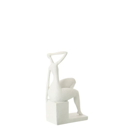 Statuette Femme Assise "moderne" 31cm Blanc