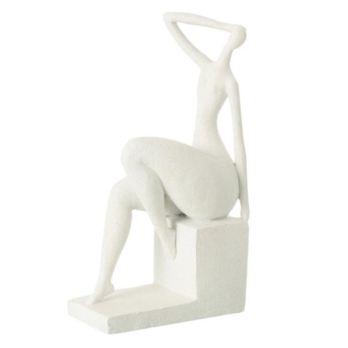 Statuette Femme Assise "moderne" 31cm Blanc