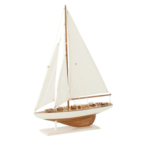Voilier Déco En Bois "harrison" 59cm Blanc