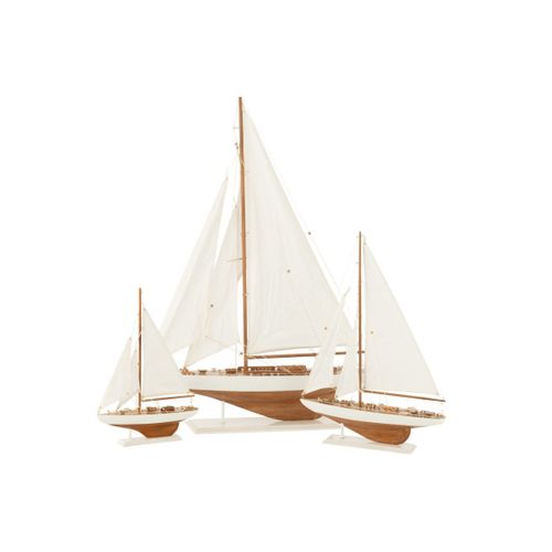 Voilier Déco En Bois "harrison" 94cm Blanc