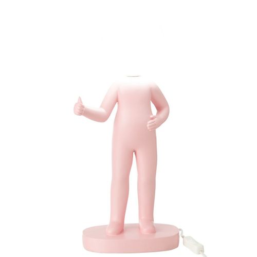 Lampe à Poser En Résine "pouces" 44cm Rose