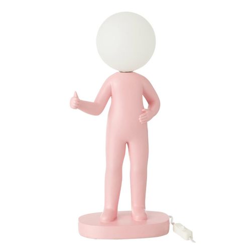Lampe à Poser En Résine "pouces" 44cm Rose