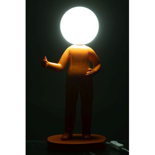 Lampe à Poser En Résine "pouces" 44cm Orange