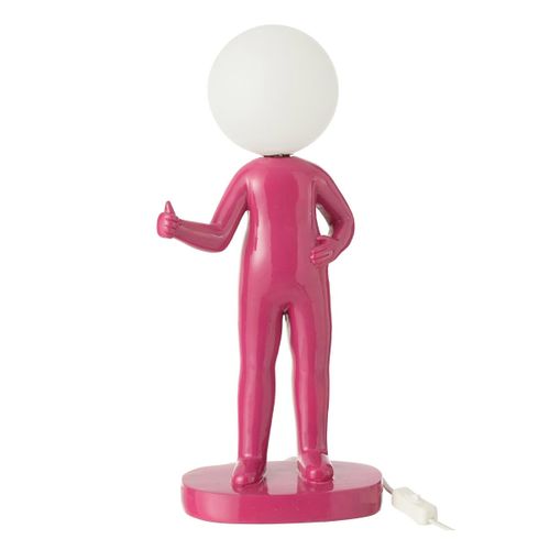 Lampe à Poser En Résine "pouces" 44cm Fuchsia