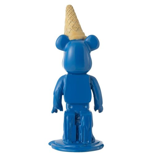 Statuette Déco Ours "cornet Glace" 39cm Bleu