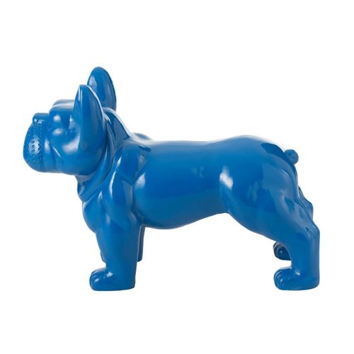 Statue Déco "bulldog" 88cm Bleu