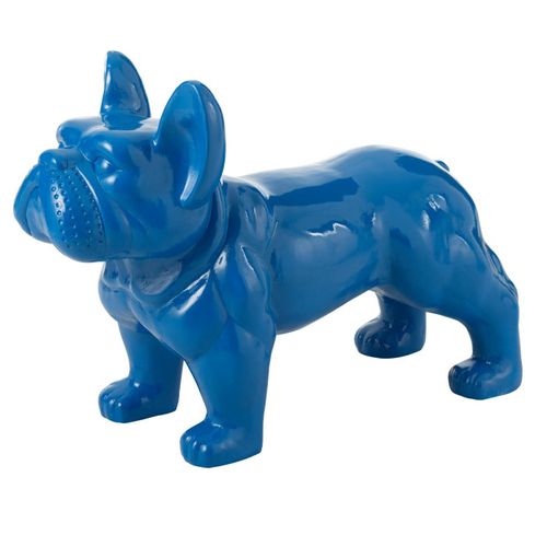 Statue Déco "bulldog" 88cm Bleu