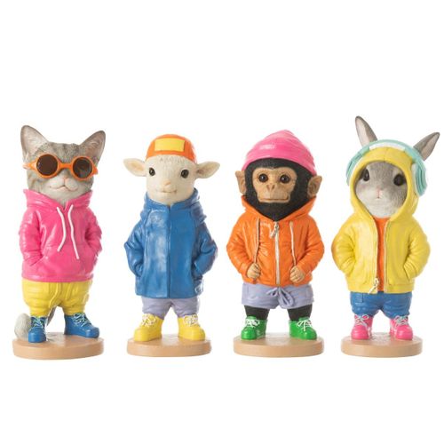 Statuette Singe Déco "fashion" 27cm Multicolore