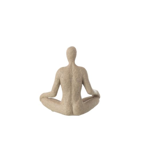Statuette Yoga En Résine "shawn" 31cm Beige