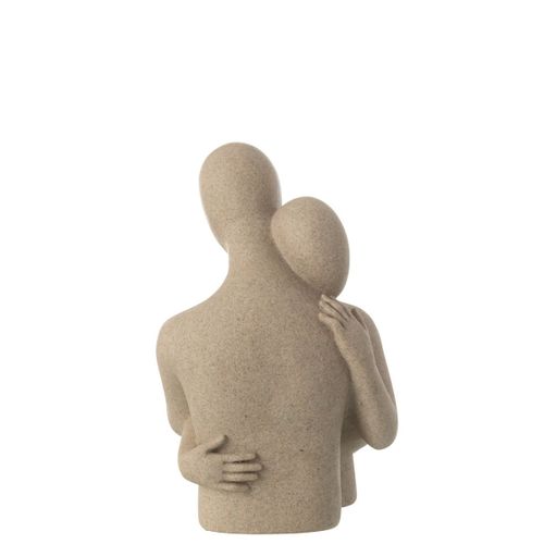 Buste Couple Câlin En Résine "shawn" 38cm Beige