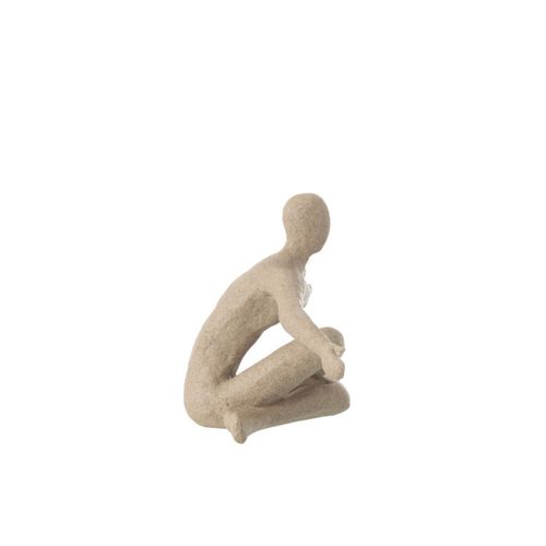 Statuette Bras Ouverts En Résine "shawn" 57cm Beige