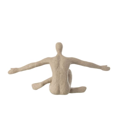 Statuette Bras Ouverts En Résine "shawn" 57cm Beige