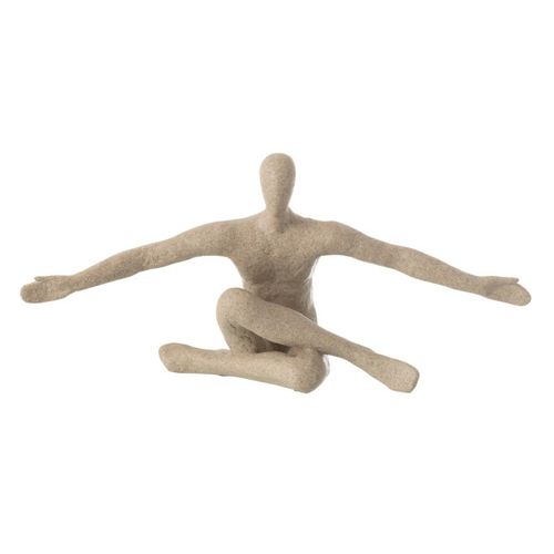 Statuette Bras Ouverts En Résine "shawn" 57cm Beige