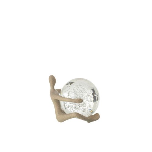 Figurine Boule Cristal "shawn" 13cm Beige