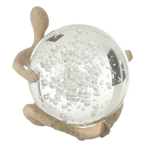 Figurine Boule Cristal "shawn" 13cm Beige